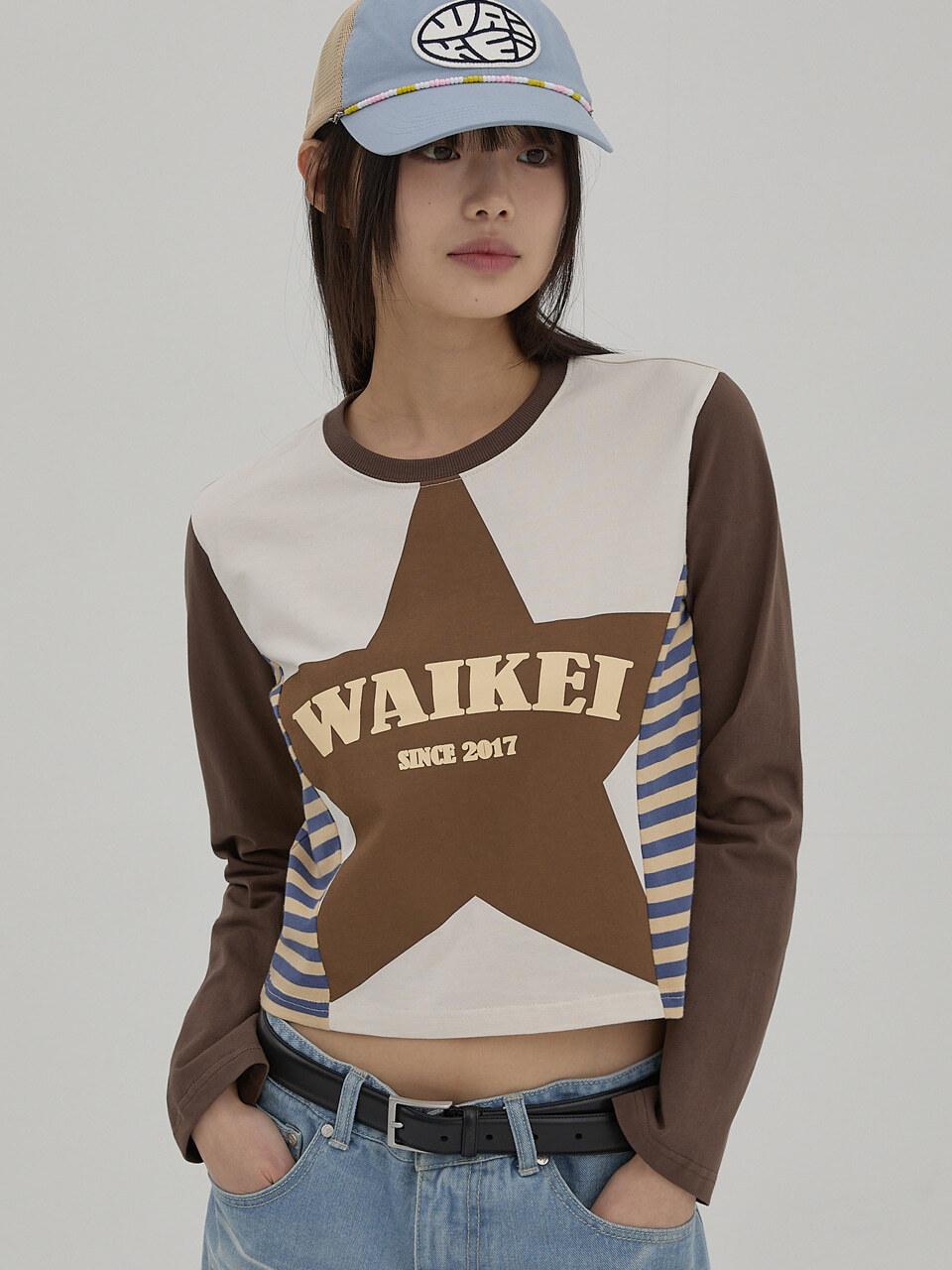 WAIKEI Star with Stripes T-shirt [Brown]