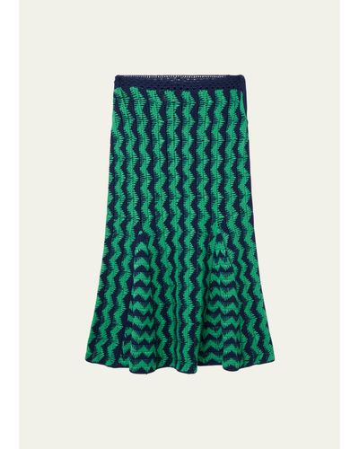 Wales Bonner Ocean Crochet-Knit Midi Skirt