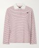 WALES BONNER Trust logo-embroidered striped cotton and linen-blend polo T-shirt - 1