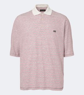Wales Bonner Wales Bonner Bask striped linen and cotton polo shirt