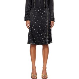 Wales Bonner Wales Bonner Black Cosmic Midi Skirt
