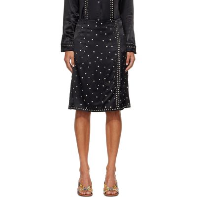 Wales Bonner Wales Bonner Black Cosmic Midi Skirt