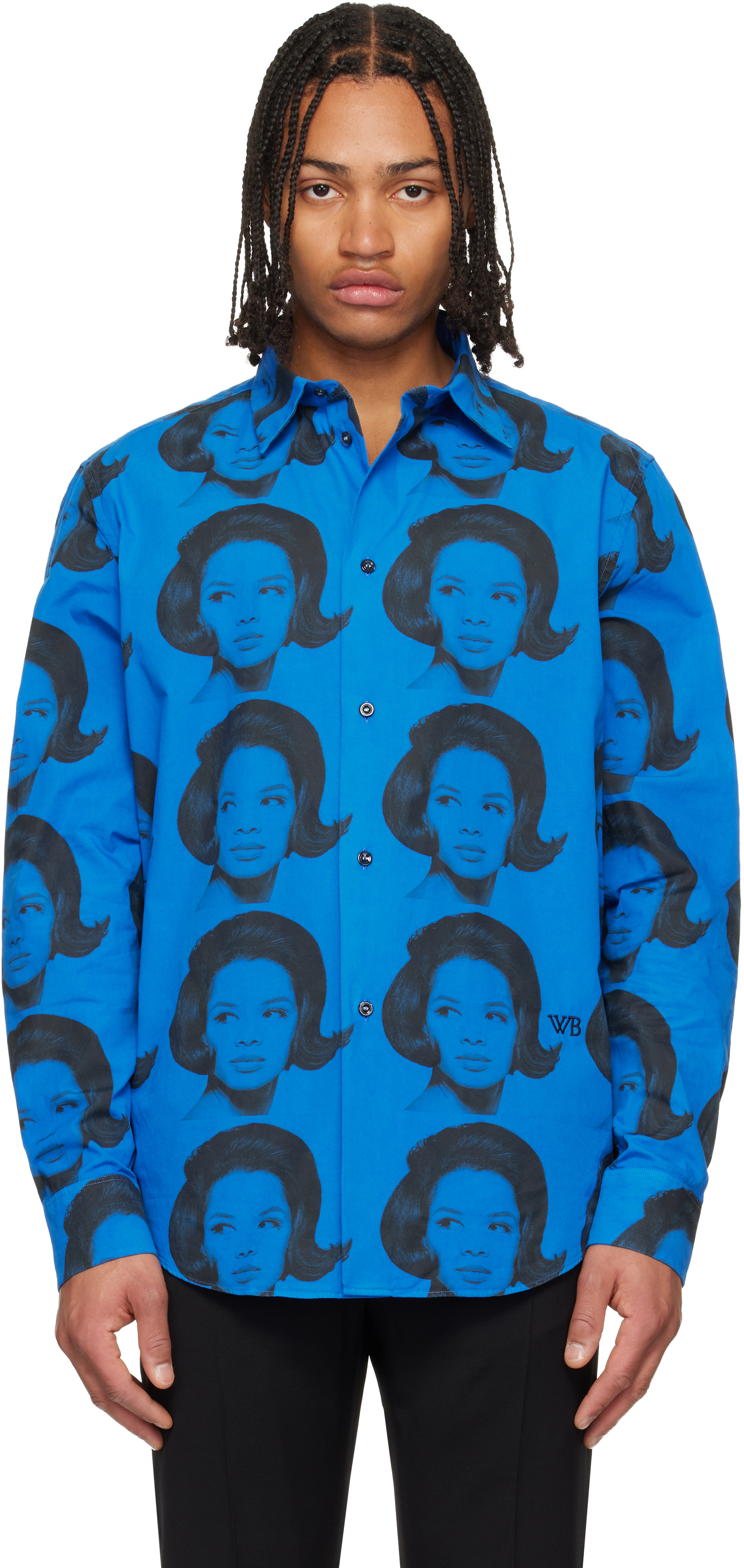 Wales Bonner - Blue Theaster Gates Edition Selah Shirt