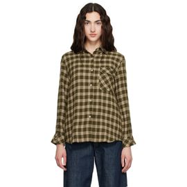 Wales Bonner Wales Bonner Brown Brushed Overcheck Ritual Shirt