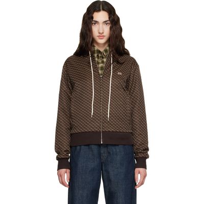 Wales Bonner Wales Bonner Brown Modernist Jacquard Hooded Track Jacket