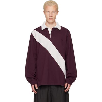 Wales Bonner Wales Bonner Burgundy Prism Rugby Polo