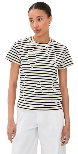 Wales Bonner Wales Bonner Crown Cropped T-Shirt IVORY / NAVY