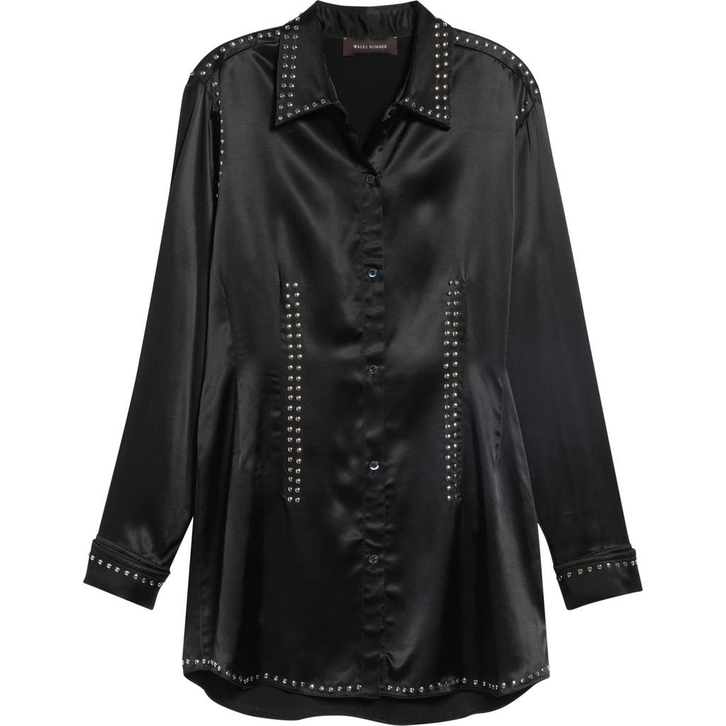 Wales Bonner Wales Bonner Mystic Studded Satin Shirt