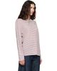 Wales Bonner Wales Bonner Off-White & Burgundy Linen Stripe Jersey Hour T-shirt - 2