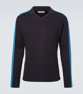 Wales Bonner Wales Bonner Ribbed-knit polo sweater