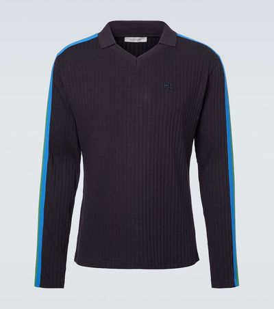 Wales Bonner Wales Bonner Ribbed-knit polo sweater