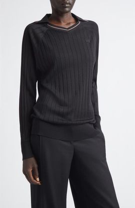 Wales Bonner Wales Bonner Roots Long Sleeve Rib Polo