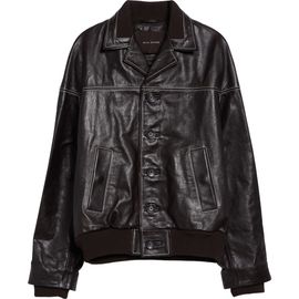 Wales Bonner Wales Bonner Time Rib Trim Leather Jacket