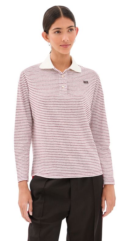 Wales Bonner Wales Bonner Trust Polo Shirt Ivory/Wine