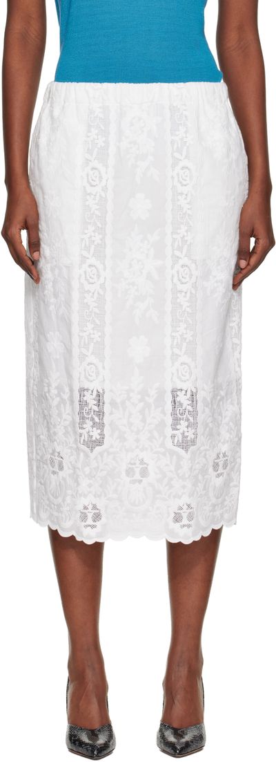 Wales Bonner Wales Bonner White Willow Midi Skirt