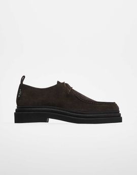 WALK LONDON Walk London Brooklyn apron shoes in brown suede