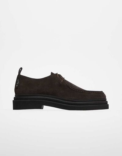 WALK LONDON Walk London Brooklyn apron shoes in brown suede