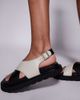 WALK LONDON Walk London Budapest contrast strap leather sandals in black & ecru-White - 2