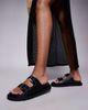 WALK LONDON Walk London Budapest double strap sandals in black embossed leather - 4