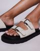 WALK LONDON Walk London Budapest double strap sandals in off-white grain leather - 4