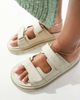 WALK LONDON Walk London Budapest Double Strap Sandals In Off White Leather - 1