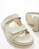 WALK LONDON Walk London Budapest Double Strap Sandals In Off White Leather - 4