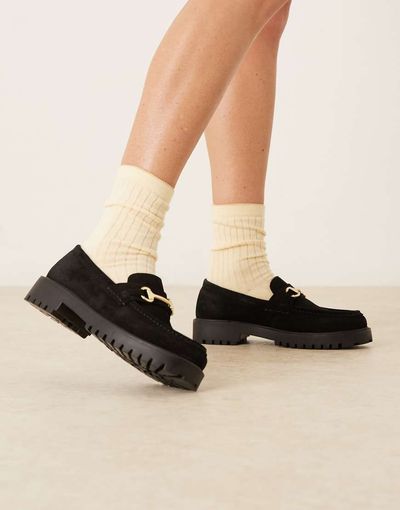 WALK LONDON Walk London Clara Trim loafers in black suede