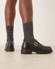WALK LONDON Walk London Clara woven loafers in black leather - 3