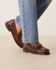 WALK LONDON Walk London Dalston chain loafers in tan embossed leather-Brown - 1