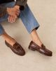 WALK LONDON Walk London Dalston chain loafers in tan embossed leather-Brown - 4