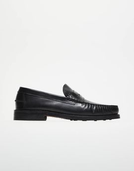WALK LONDON Walk London Dalston Penny loafers in black embossed leather