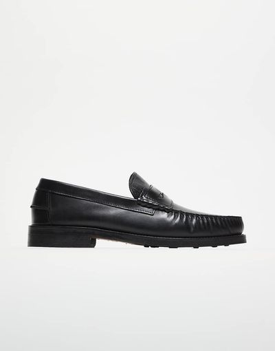 WALK LONDON Walk London Dalston Penny loafers in black embossed leather