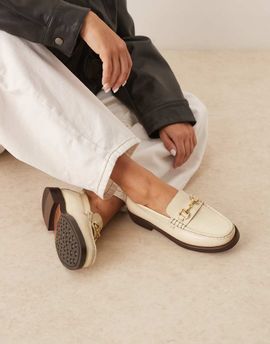 WALK LONDON Walk London Dalston trim loafers in off white