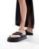 WALK LONDON Walk London Geneva Padded Toe Post Sandals In Black Leather - 1
