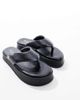 WALK LONDON Walk London Geneva Padded Toe Post Sandals In Black Leather - 2