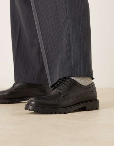 WALK LONDON Walk London James brogue shoes in black leather