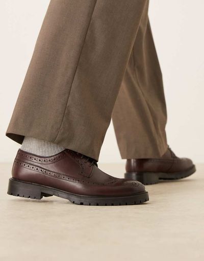 WALK LONDON Walk London James brogue shoes in brown leather
