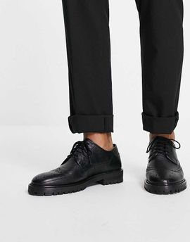 WALK LONDON Walk London james chunky brogues in black leather