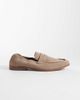 WALK LONDON Walk London Naples ruched loafers in stone suede-Neutral - 1