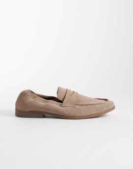 WALK LONDON Walk London Naples ruched loafers in stone suede-Neutral