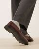 WALK LONDON Walk London Putney saddle loafers in black leather-Brown - 3