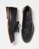 WALK LONDON Walk London Putney tassel loafers in black leather with natural soles - 2