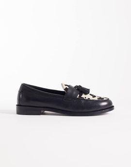 WALK LONDON Walk London Rhea tassel loafers in cow print-Multi