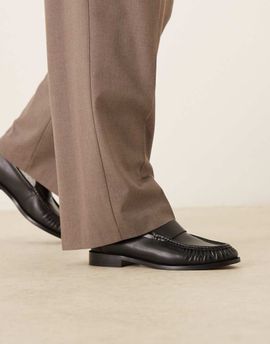 WALK LONDON Walk London Riva rouched loafers in black leather