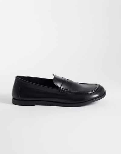 WALK LONDON Walk London Roma saddle loafer in black leather