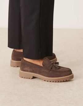 WALK LONDON Walk London Sean tassel loafers in brown suede