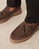 WALK LONDON Walk London Sean tassel loafers in brown suede - 3