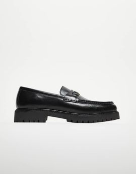 WALK LONDON Walk London Sean trim loafers in black leather