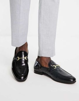WALK LONDON Walk London terry snaffle loafers in black leather
