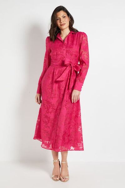 Wallis Wallis Floral Organza Belted Midi Dress